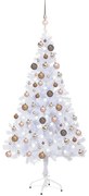 vidaXL Kunstkerstboom met LED's en kerstballen 230 takken 120 cm