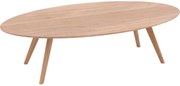 Goossens Salontafel Ferry ovaal, hout eiken blank, elegant chic, 135 x 36 x 75 cm