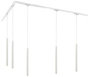 Modern railsysteem met 5 hanglampen wit 1-fase - Iconic Frini