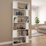 vidaXL Boekenkast/kamerscherm 80x24x192 cm spaanplaat wit