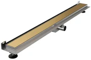 Brauer Douchegoot - 90x7.5cm - muurflens - tegelinlegrooster omkeerbaar - RVS - geborsteld goud DR-MRFW90GG