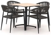 Manifesto Belpasso/Canzo 80cm dining tuinset 5-delig stapelbaar inklapbaar