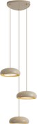 Retro hanglamp taupe met metalen kap 6-lichts - Macaron