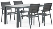 Tuinset 4 personen 150 cm Aluminium/textileen Grijs Lifestyle Garden Furniture Sella/Venustas