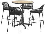 Taste by 4 Seasons Barista high diningset met Fiesta bartafel  Barset    houtkleur weerbestendig