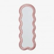 Onregelmatige Wandspiegel 60x160 Cm Bekleed Evelyn Fluwelen Roze - Sklum