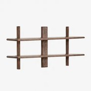 Erisu Wandrek ↔︎120 Cm Van Acaciahout Donker Acaciabruin & 2 Schappen - Sklum