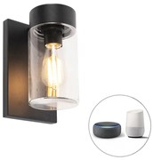 Smart buitenwandlamp zwart IP44 incl. Wifi ST64 - Jarra Modern E27 IP44 Buitenverlichting cilinder / rond