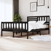 vidaXL Bedframe massief hout zwart 140x200 cm