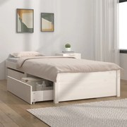 vidaXL Bedframe met lades wit 90x190 cm 3FT Single