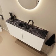 Mondiaz Ture DLux toiletmeubel 100cm talc met wastafel lava midden met kraangat