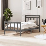 vidaXL Bedframe massief hout grijs 100x200 cm