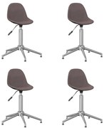 vidaXL Eetkamerstoelen draaibaar 4 st stof taupe