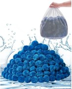VEVOR Filterballen voor zandfilter, 1,83 kg, Filterballen ter vervanging van zwembadfilterzand, Herbruikbaar blauw polyestervezelfiltermateriaal met waszak, voor zwembad, aquarium, bovengronds zwembad