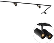 Modern railsysteem met 3 Spot / Opbouwspot / Plafondspots zwart 1-fase - Iconic Scopio Modern GU10 Binnenverlichting Lamp