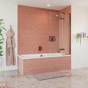 Crosswater Optix 10 Badwand - 90x150cm - 2-delig - rechts - 180graden - geborsteld brons OXBDHBZC0900R