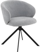 Goossens Stoel Noomi blauw stof met armleuning,