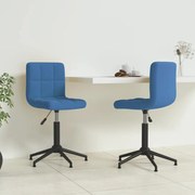 vidaXL Eetkamerstoelen draaibaar 2 st fluweel blauw