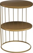 Atmosphera Bijzettafel Kobu – Goud metaal - Diameter 36 x H52 cm