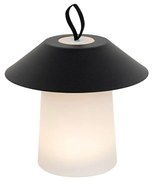Tafellamp mushroom zwart incl. LED oplaadbaar - Ivan