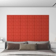 vidaXL Wandpanelen 12 st 0,54 m² 30x15 cm kunstleer rood