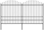 vidaXL Tuinhek met speren bovenkant (1,75-2)x3,4 m staal zwart