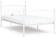 vidaXL Bedframe met lattenbodem metaal wit 90x200 cm