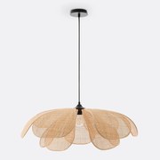 Bloemblad hanglamp in rotanØ80 cm, Lola
