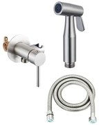 Fortifura Calvi Mengkraan Bidetset - handdouchehouder -100cm doucheslang - bidet handdouche - geborsteld rvs SW1236930/SW1212629/SW970017