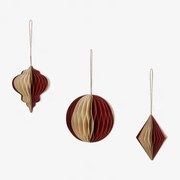 Set Van 3 Kerstversieringen Van Papier Doreimi Granaat - Sklum