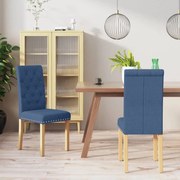 vidaXL Eetkamerstoelen 2 st stof blauw