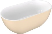 Polysan Reduta vrijstaand bad beige mat/wit mineraalmarmer 150x75cm