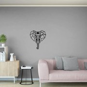 Homemania Wanddecoratie olifant 42x52 cm staal zwart