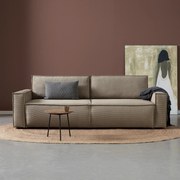 Tweepersoons Slaapbank Ribstof Beige