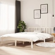 vidaXL Bedframe massief hout wit 140x200 cm