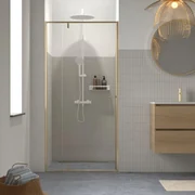 Sealskin Contour Draaideur voor nis 100x200cm 6mm helder veiligheidsglas met antikalklaag Goud geborsteld CCD201006495100