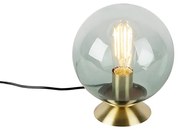 Art Deco tafellamp messing met groen glas - Pallon Art Deco E27 bol / globe / rond Binnenverlichting Lamp