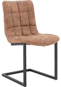 Goossens Eetkamerstoel Steven cognac microvezel leuning, urban industrieel