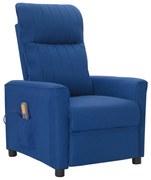 vidaXL Massagestoel verstelbaar stof blauw