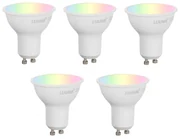 Set van 5 Smart GU10 50mm dimbare LED lampen opaal 4.7W 400 lm 2700-6500K