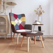 vidaXL Relaxstoel met voetenbank patchwork stof