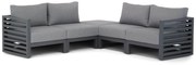 Hoek loungeset 4 personen Aluminium Grijs  Santika Furniture Santika Jaya