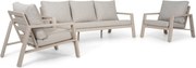 Stoel en Bank Loungeset 5 personen Aluminium Zand/Beige Lifestyle Garden Furniture Melone