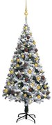 vidaXL Kunstkerstboom met LED's en kerstballen 120 cm groen