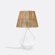 Tafellamp in glas en hennep, Yaku