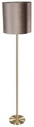 Vloerlamp messing met velours kap taupe 40cm - Simplo Klassiek / Antiek E27 rond Binnenverlichting Lamp