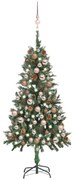 vidaXL Kunstkerstboom met LED's, kerstballen en dennenappels 150 cm