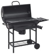 vidaXL Barbecuevat met wielen en schappen 115x85x95 cm staal zwart