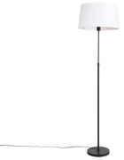 Vloerlamp zwart met witte linnen kap 45 cm verstelbaar - Parte Design, Modern E27 cilinder / rond rond Binnenverlichting Lamp