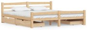 vidaXL Bedframe met 4 lades massief grenenhout 180x200 cm